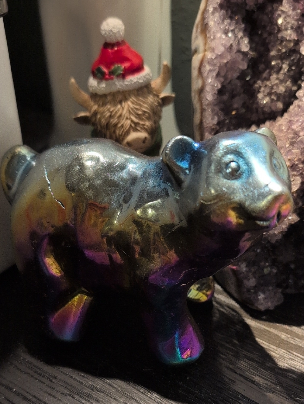 Polar Bear Giant Titanium Aura Stone Carving